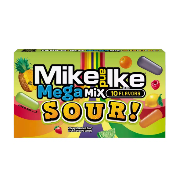 Mike and Ike Mega Mix Sour Theater Box 12 x 120g (4.25oz) image 0