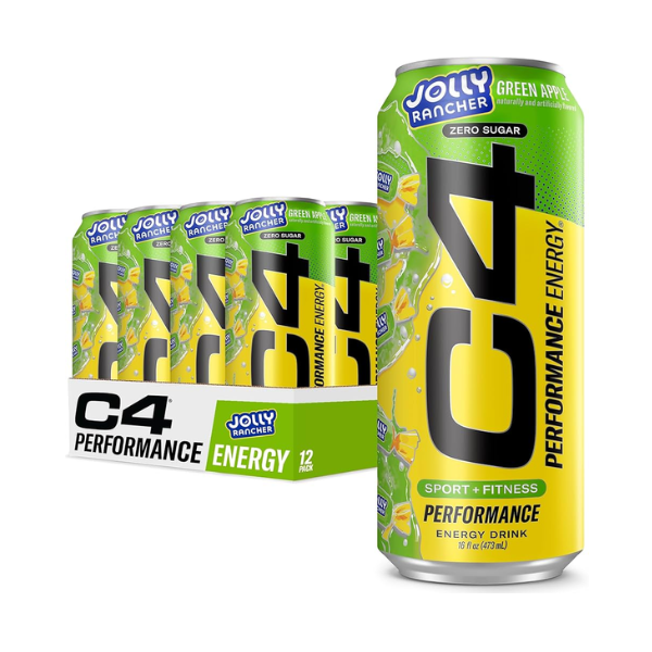C4 Jolly Rancher Green Apple Zero Energy Drink Can 12 x 473ml (16fl.oz) image 0