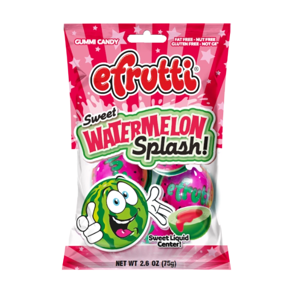 efrutti Sweet Watermelon Splash With Liquid Center Peg Bag 12 x 75g (2.6oz) image 0