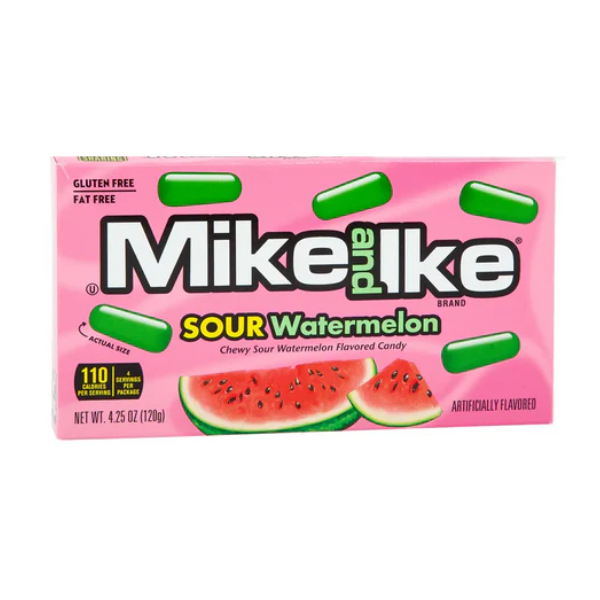 Mike and Ike Sour Watermelon Theatre Box 12 x 120g (4.25oz ) image 0