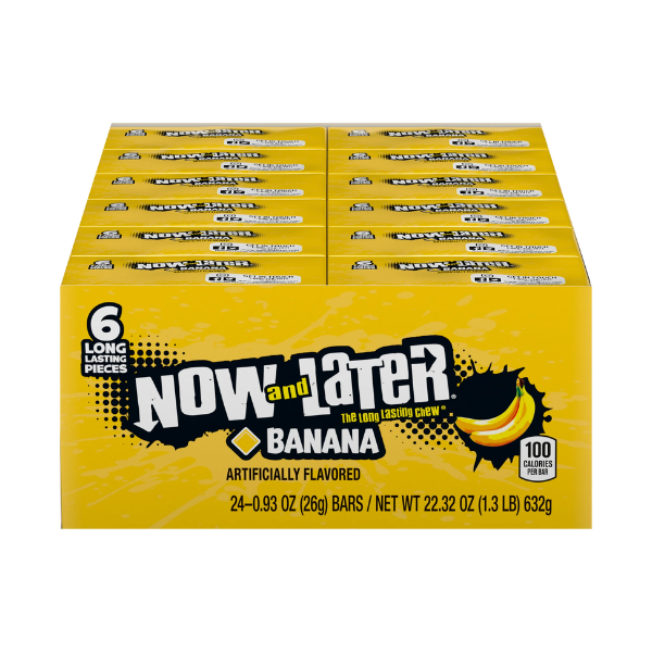 Now and Later Banana 6 Pieces Pack 24 x 26g (0.93oz) image 0