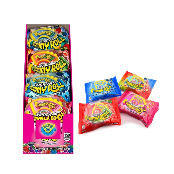 Bazooka Push Pop Gummy Roll 8 x 40g (1.4oz) image 0