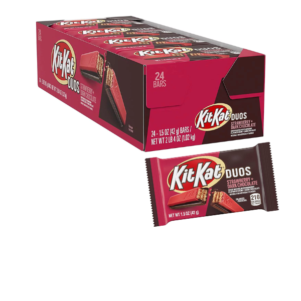 Kit Kat Duos Strawberry &amp; Dark Chocolate Bar 24 x 42g (1.5oz) image 0