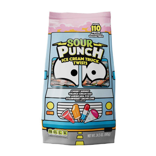 Sour Punch Ice Cream Truck Twists Pouch Bag 1 x 695g (24.5oz) image 0