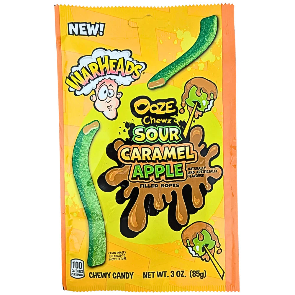 Warheads Ooze Chews Sour Caramel Apple Peg Bag 12 x 85g (3oz)
